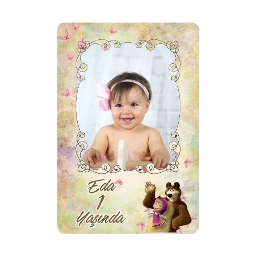 Maşa İle Koca Ayı Temalı Doğum Günü Afişi